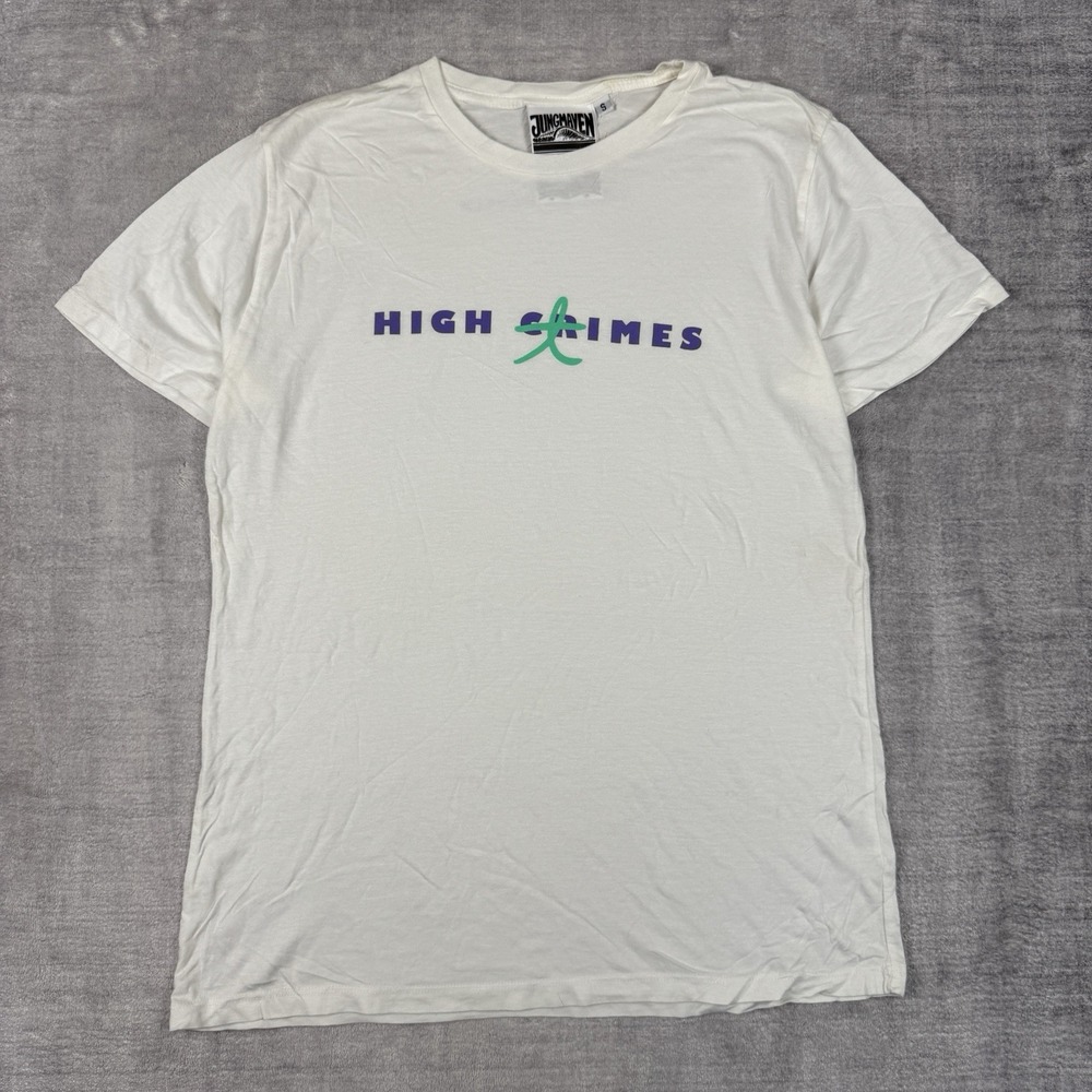 Jungmaven Shirt Mens Small White Hemp Blend Short Sleeve Sustainable Made in USA